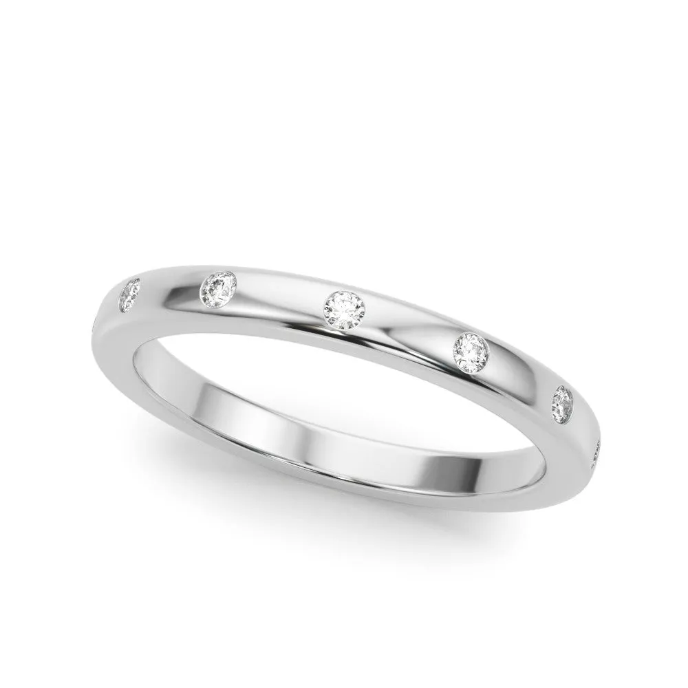 Round Bezel-Set Diamond Eternity Band White gold