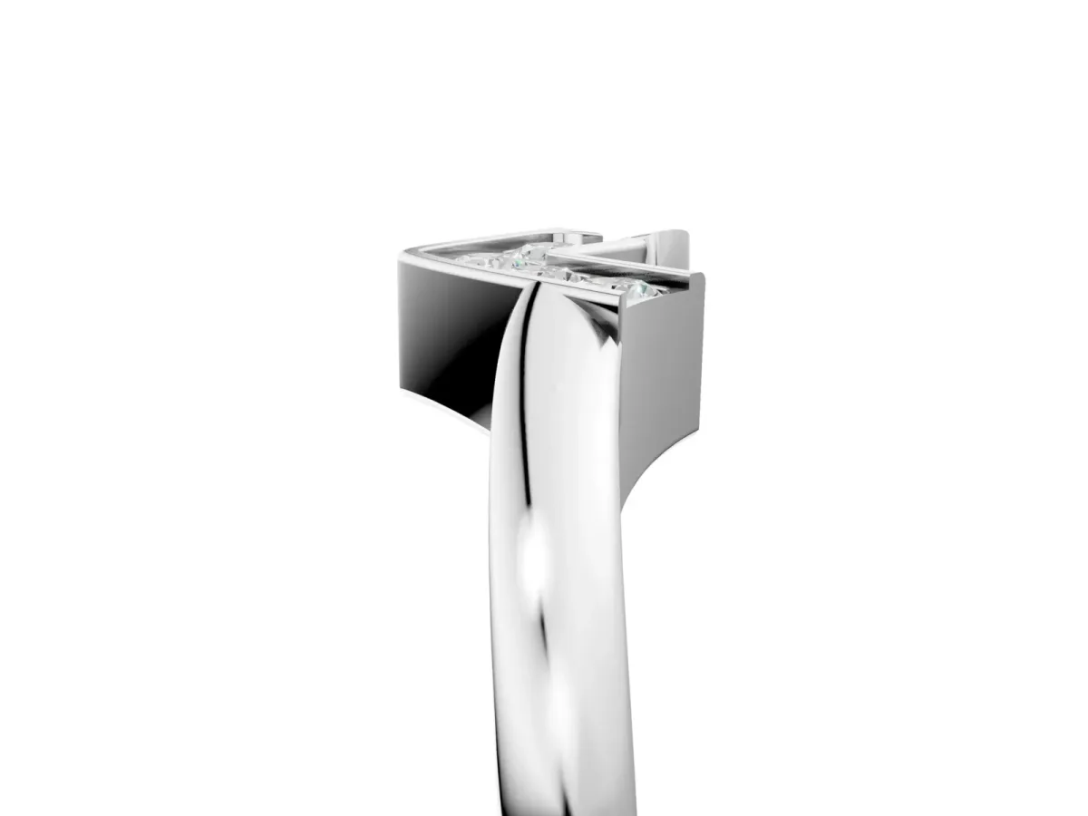 Channel-Set Round Diamond Twist Band Platinum