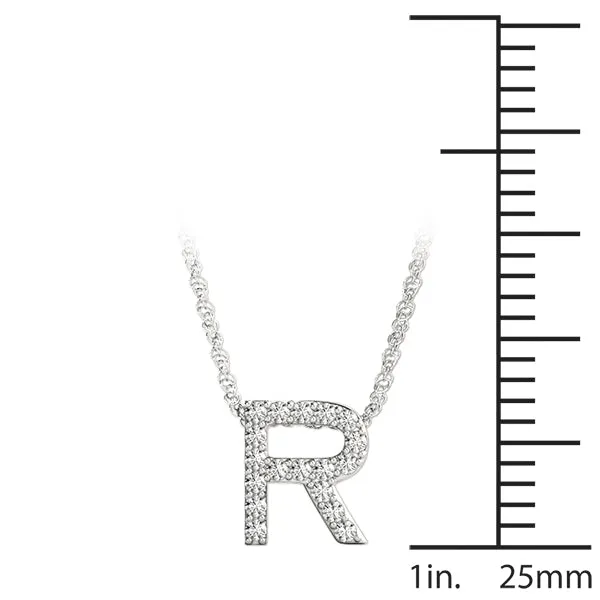 Pavé Round Diamond Prong Pendant White gold