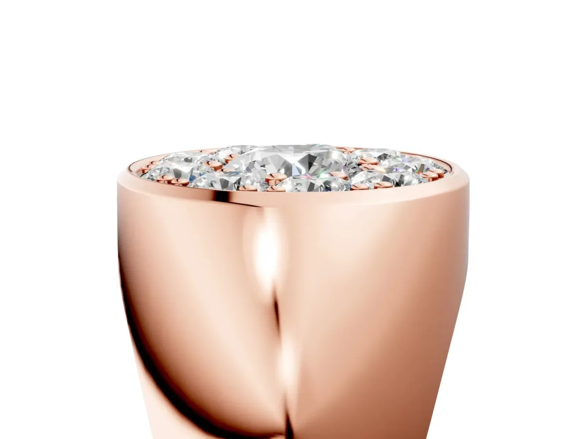 Round Diamond Dome Promise Ring Rose gold