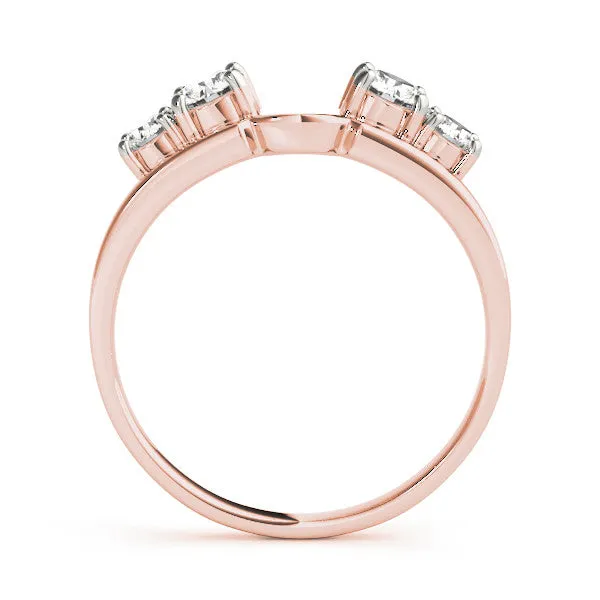 Four-Stone Round Diamond Open Band with Prong Setting Rose gold