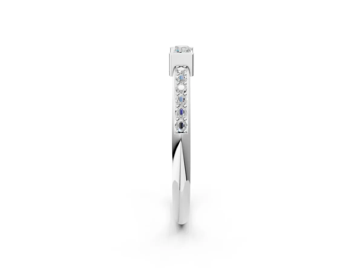 Baguette Diamond Pavé Band with Bar Setting Platinum