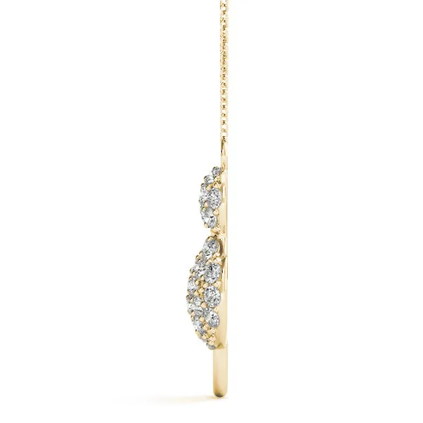 Pavé Round Prong Set Cat Pendant Yellow gold