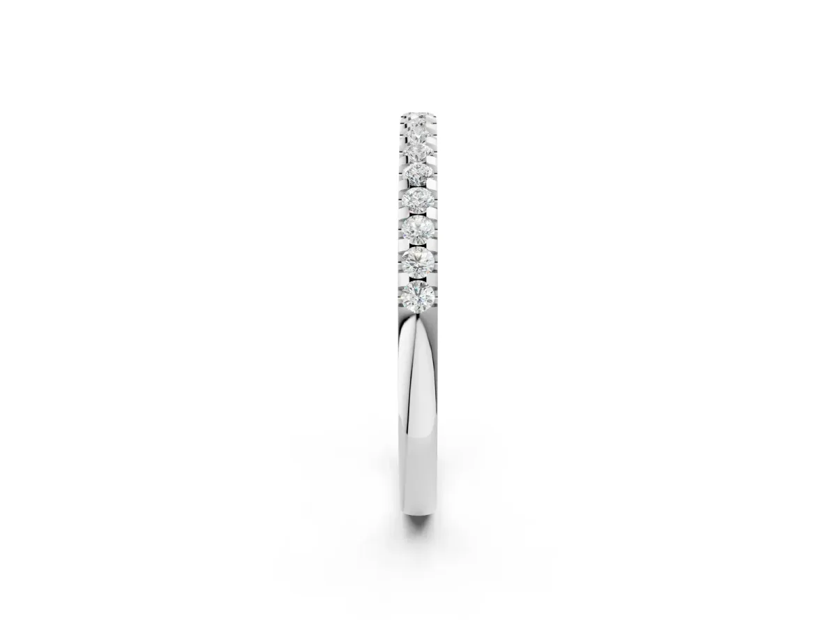Round Diamond Half Eternity Prong Set Band Platinum