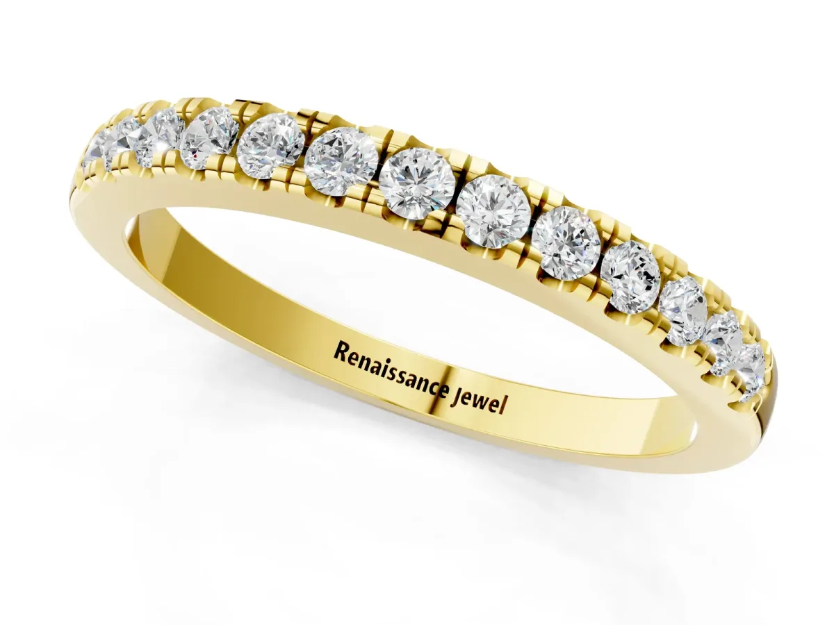 Round Diamond Pavé Eternity Band Yellow gold