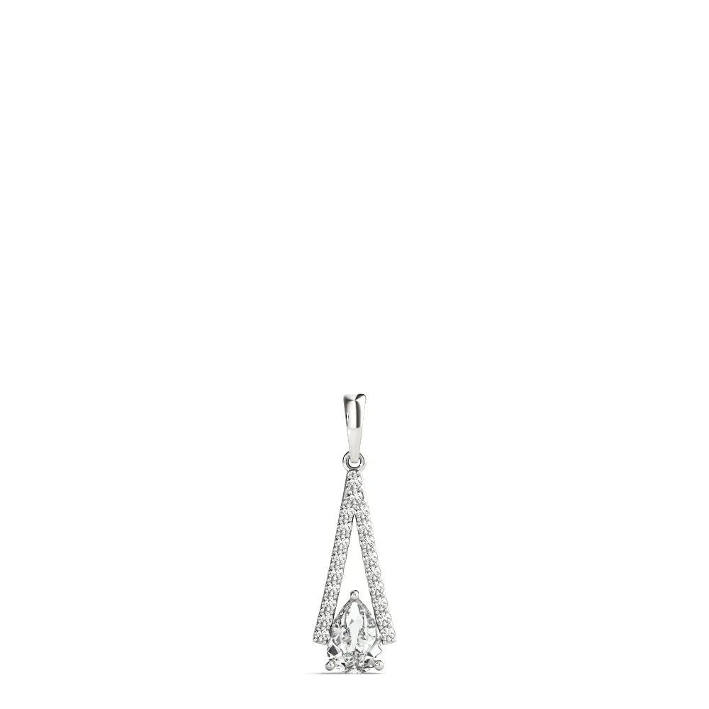 Pavé Marquise Prong Pendant Silver
