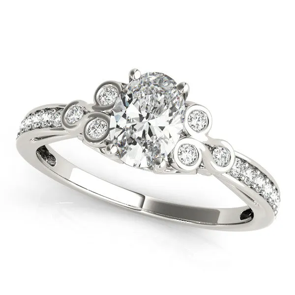 Emerald Cut Diamond Bezel and Prong Setting with Pave Band Platinum