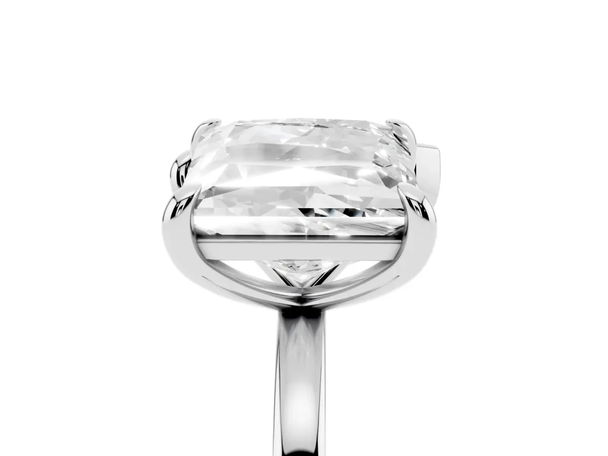 Pear and Princess Toi Moi Ring with Prong Setting and Plain Band Silver