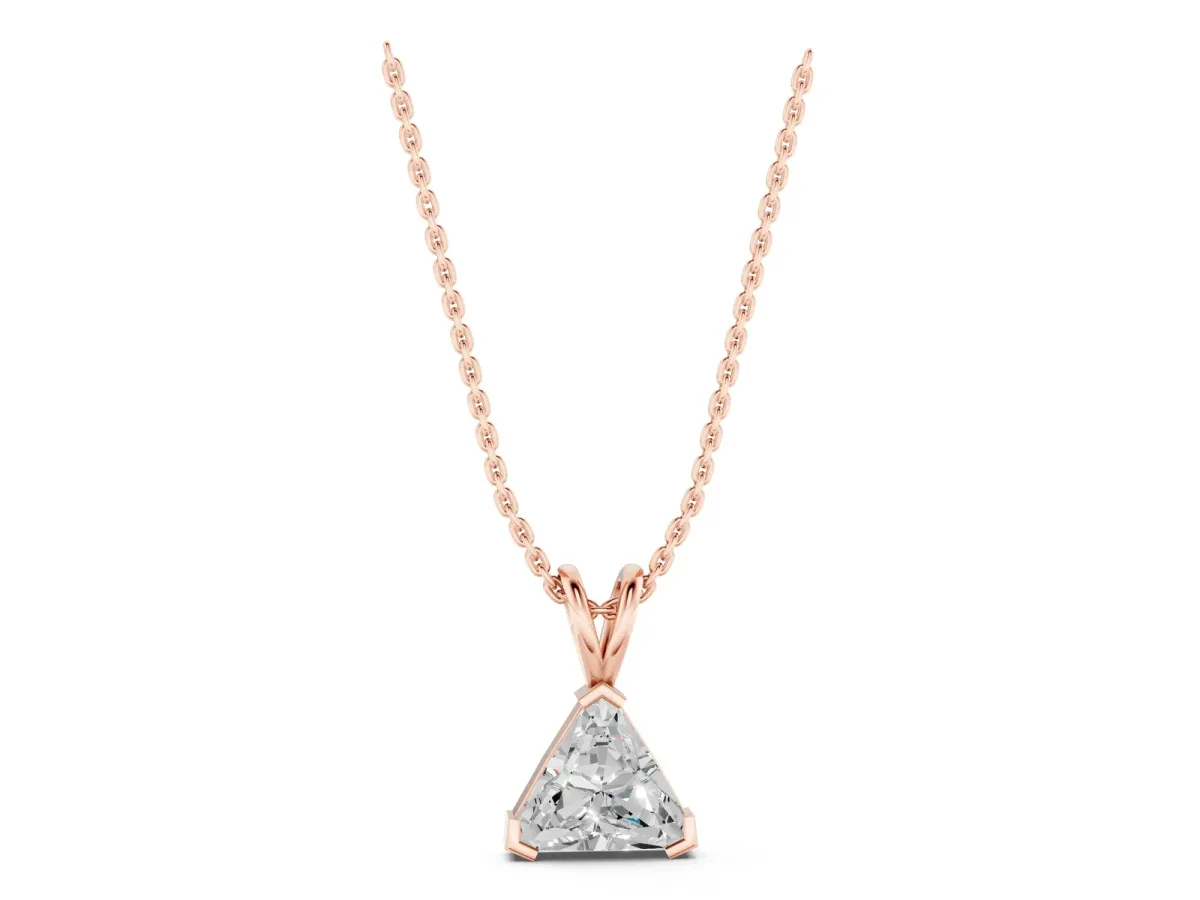 Bezel-Set trilliant Diamond Pendant Rose gold