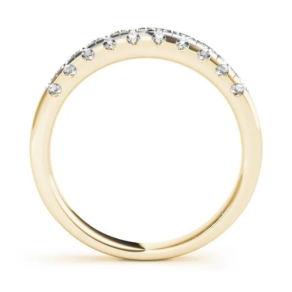 Round Diamond Prong Set Half Eternity Band Yellow gold