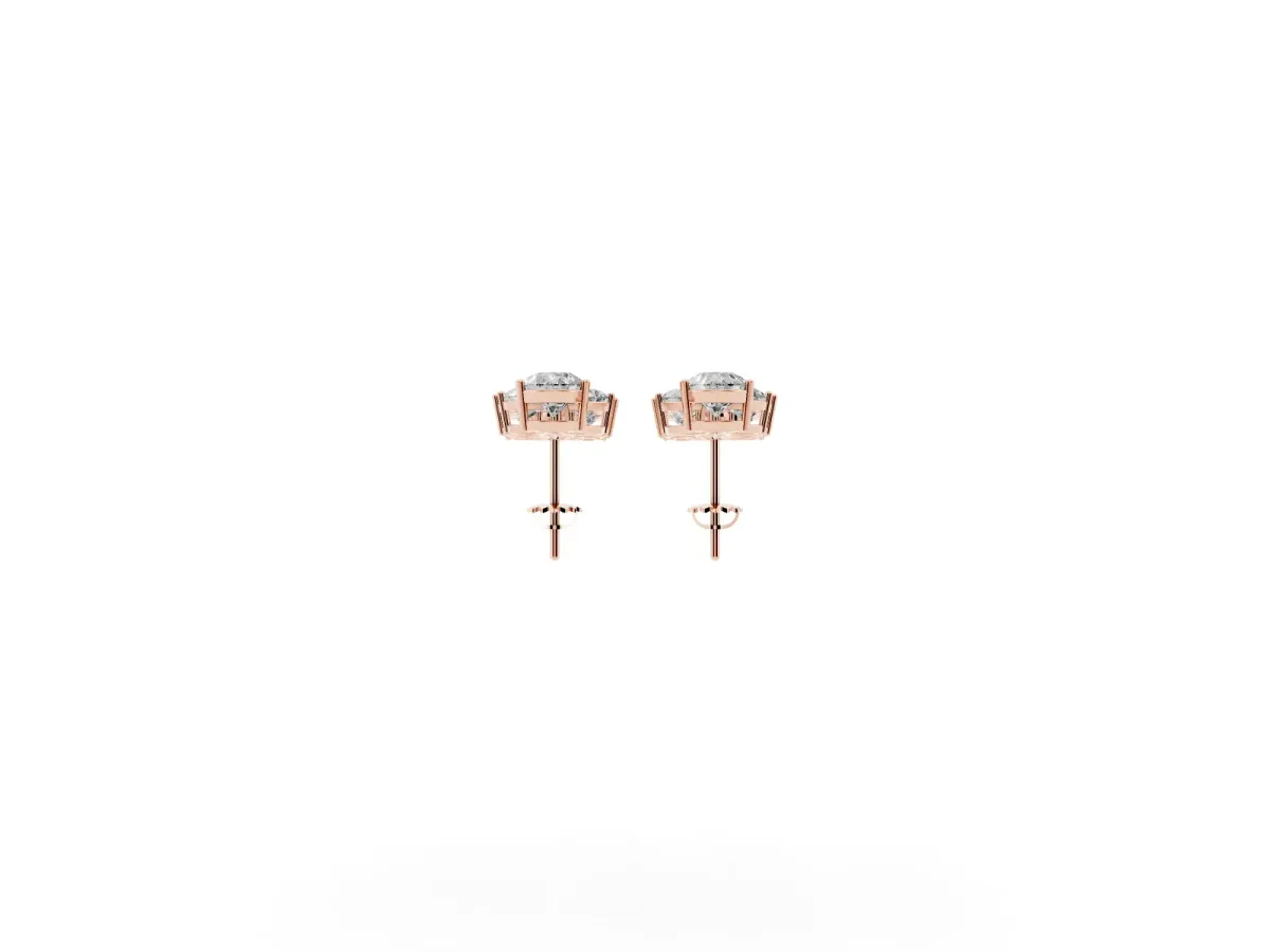 Pear Diamond Cascading Leaf Drop Earrings Rose gold