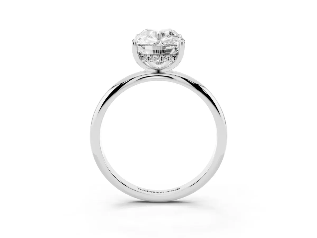 Old Mine Elongated Cushion Diamond Classic Band Four Prong Solitaire Ring Platinum