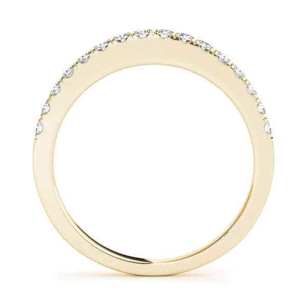 Round Diamond Pavé Set Eternity Band with Shared Prong Setting Yellow gold