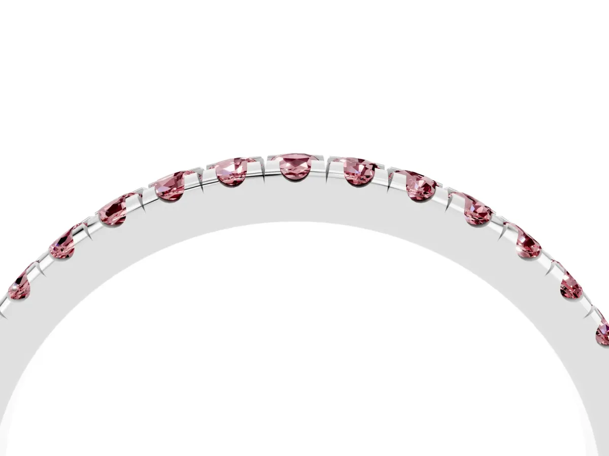 Pavé Round Morganite Half Eternity Band with Shared Prong Setting White gold