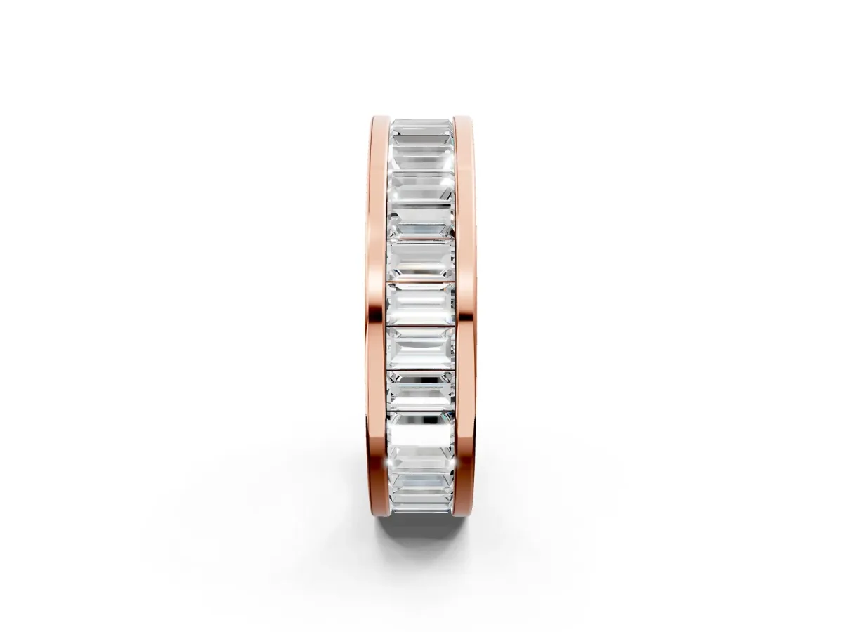baguette Cut eternity band with channel set Rose gold