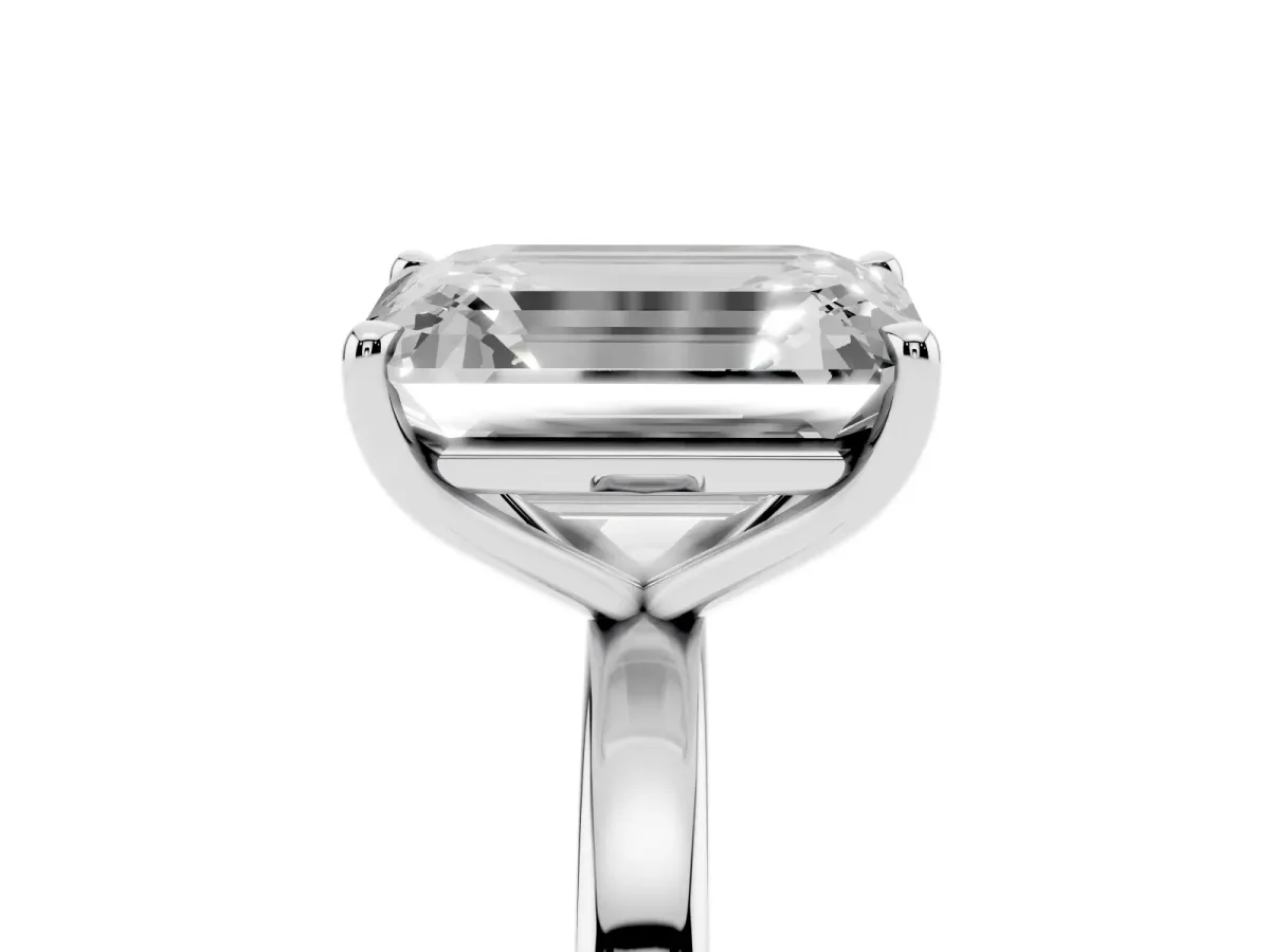 Heart Cut and Emerald Cut Toi Moi Ring with Prong Setting Platinum
