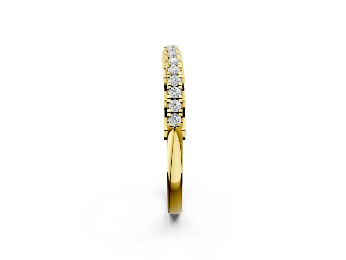 Round Cut Diamond Prong Set Eternity Band Yellow gold