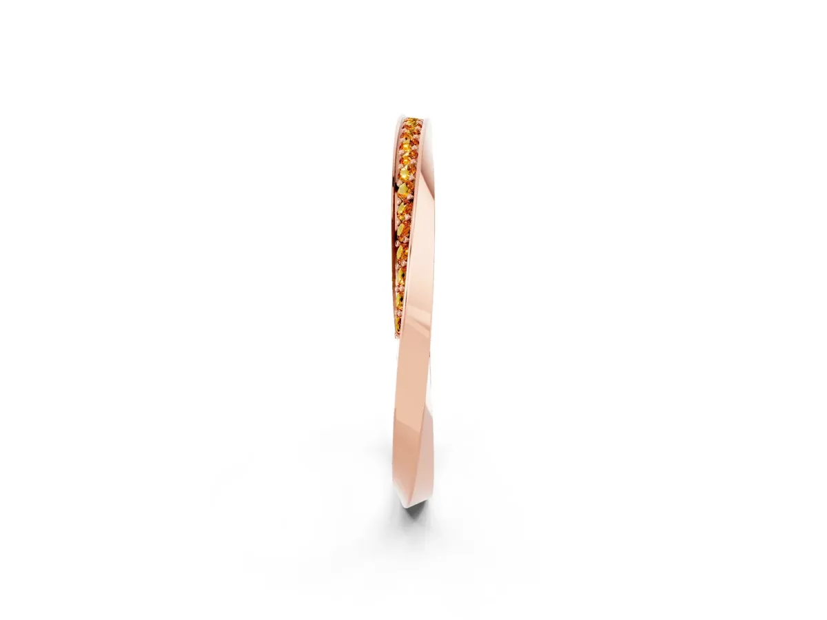 Pavé Round Citrine Twist Band Rose gold