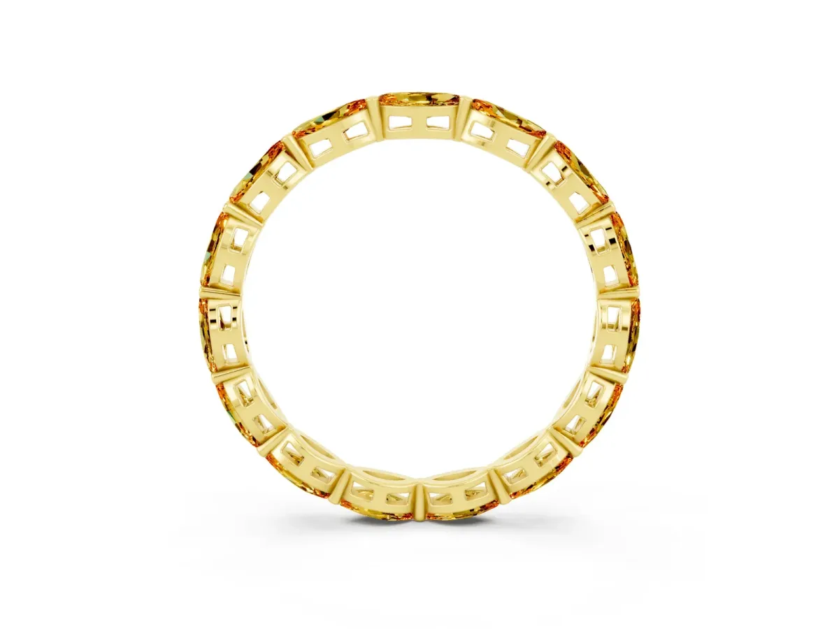 Marquise Citrine Eternity Band with U-Prong Setting Yellow gold