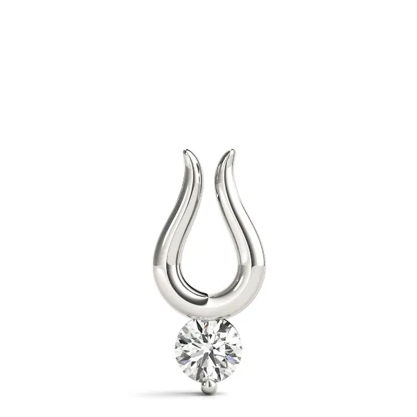 Round Solitaire Bezel Set Pendant Silver