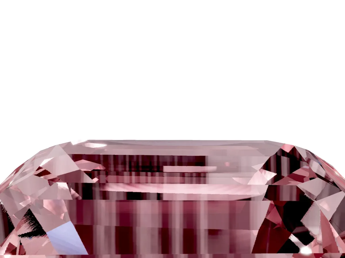 Emerald Cut Morganite Solitaire Twisted Band with Round Accents and Prong Setting Silver
