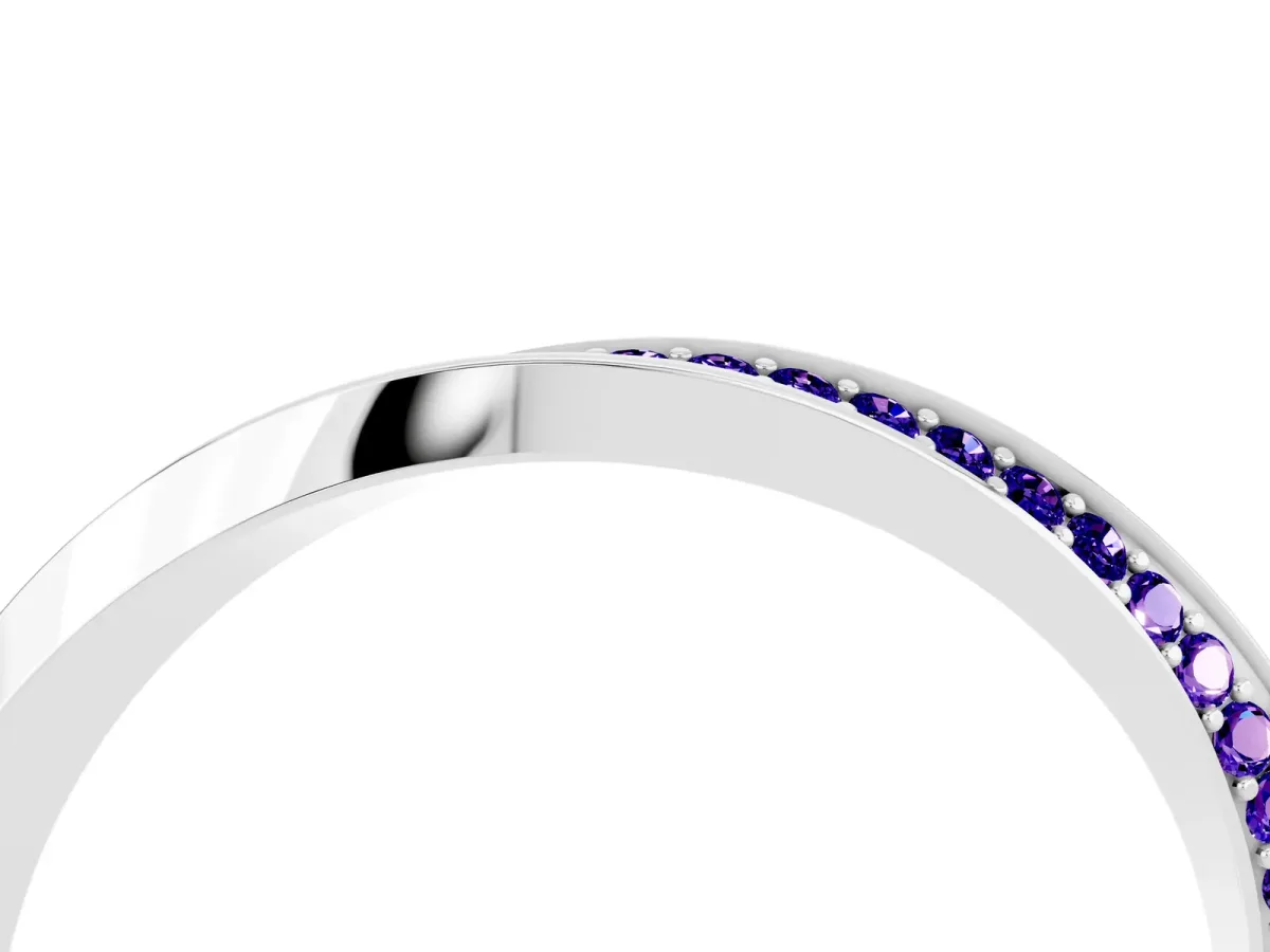 Pavé Round Tanzanite Twist Band White gold