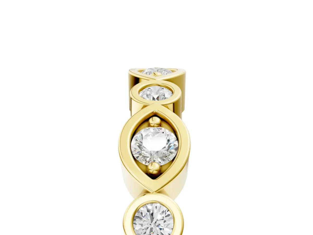 Bezel Set Mixed Shape Diamond Eternity Band Yellow gold