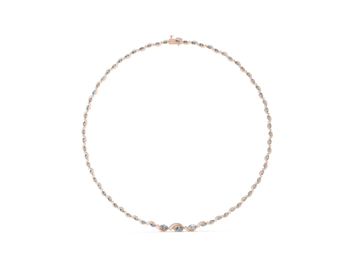 Marquise Diamond Riviera Necklace Rose gold