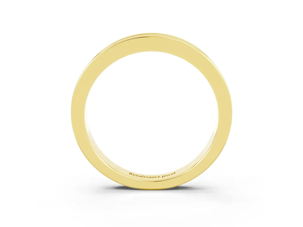 Channel Set Round Green Sapphire Eternity Band Yellow gold