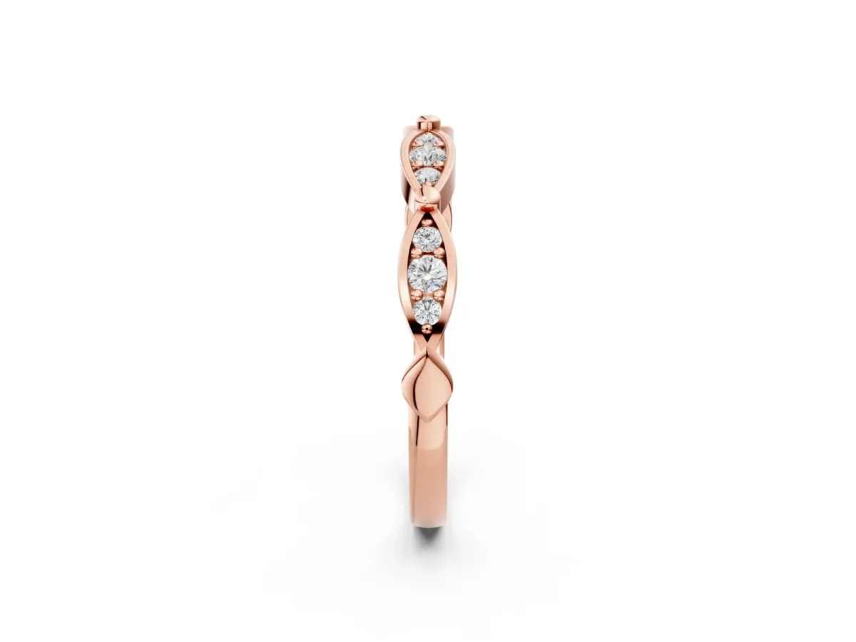 Marquise Diamond Pavé Eternity Band with Bezel Setting Rose gold