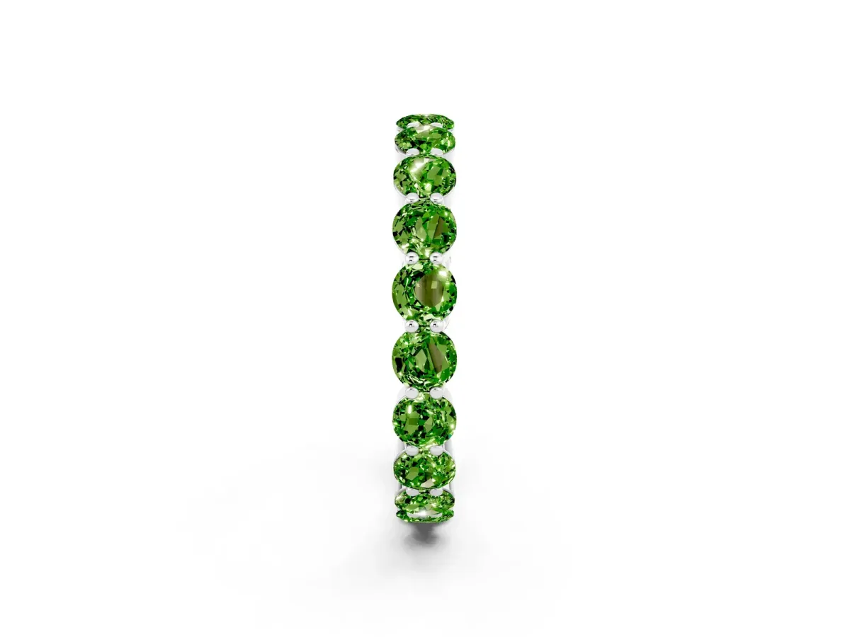 Round Peridot Eternity Band with U-Prong Setting Platinum
