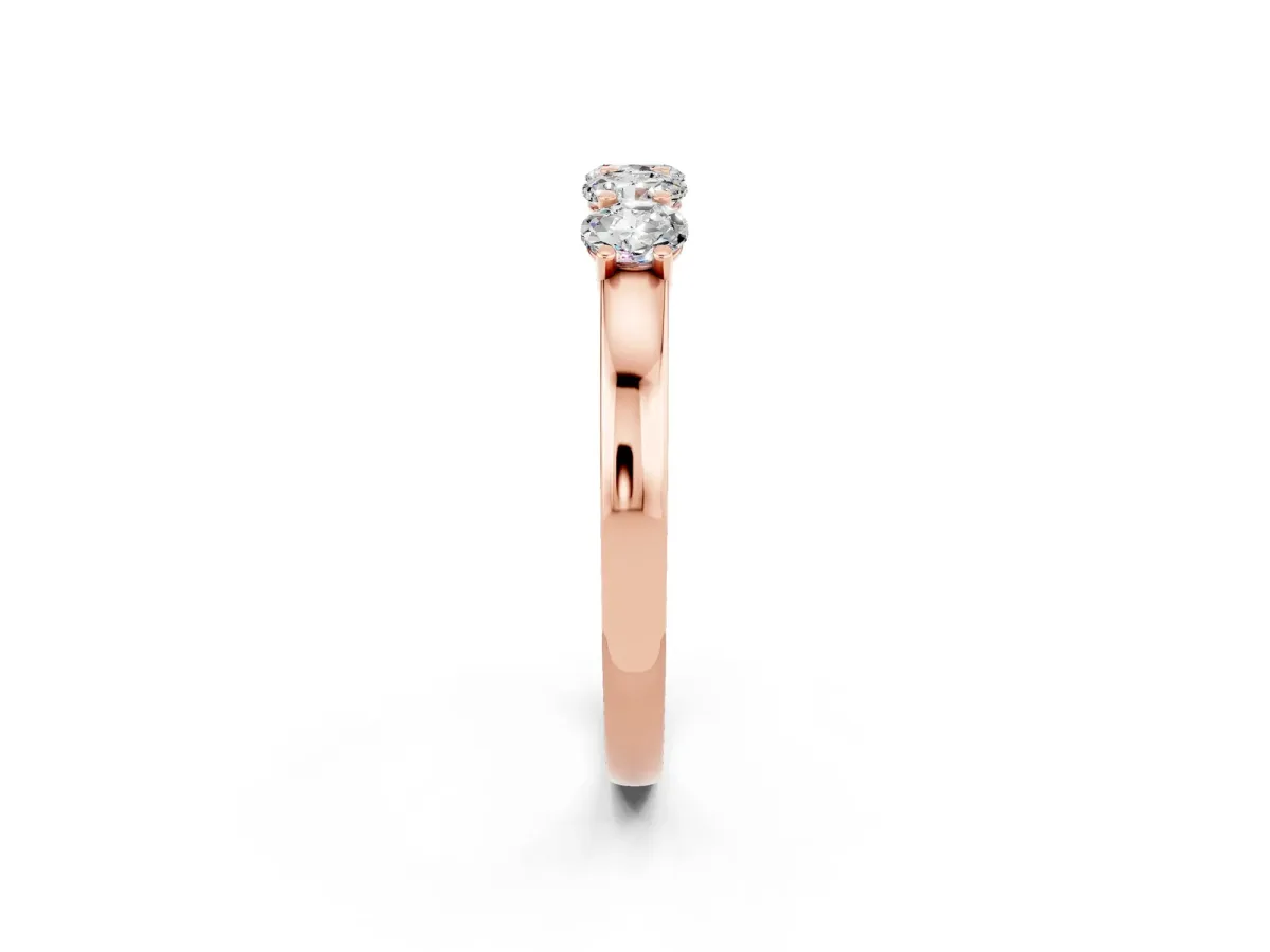 Four-Stone Round Moissanite Prong-Set Band Rose gold