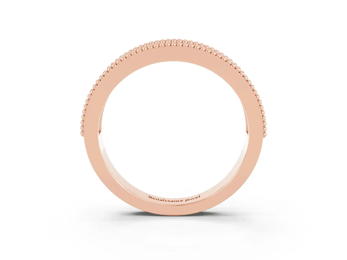 Round Peridot Twist Milgrain Band with Bezel Setting Rose gold