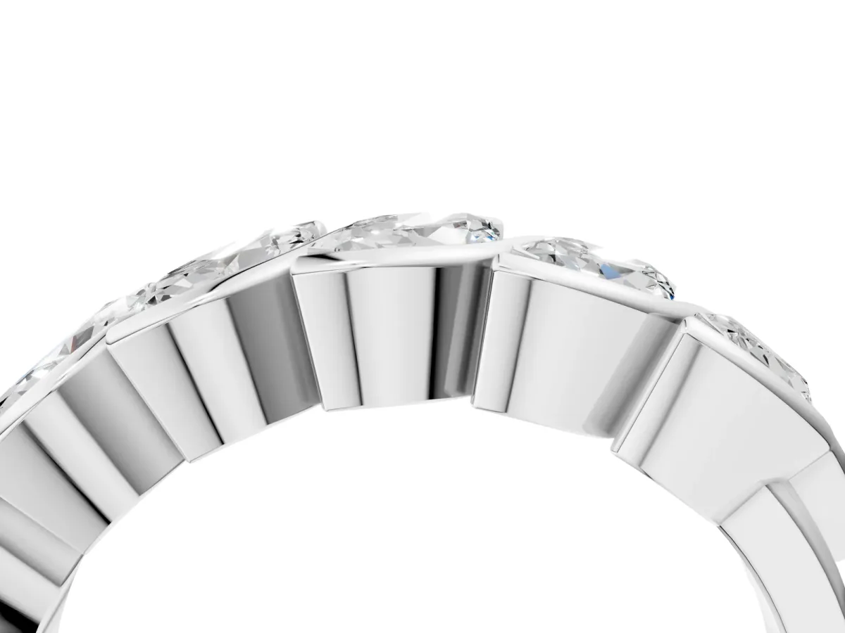 Marquise Diamond Wave Band with Channel Setting Platinum
