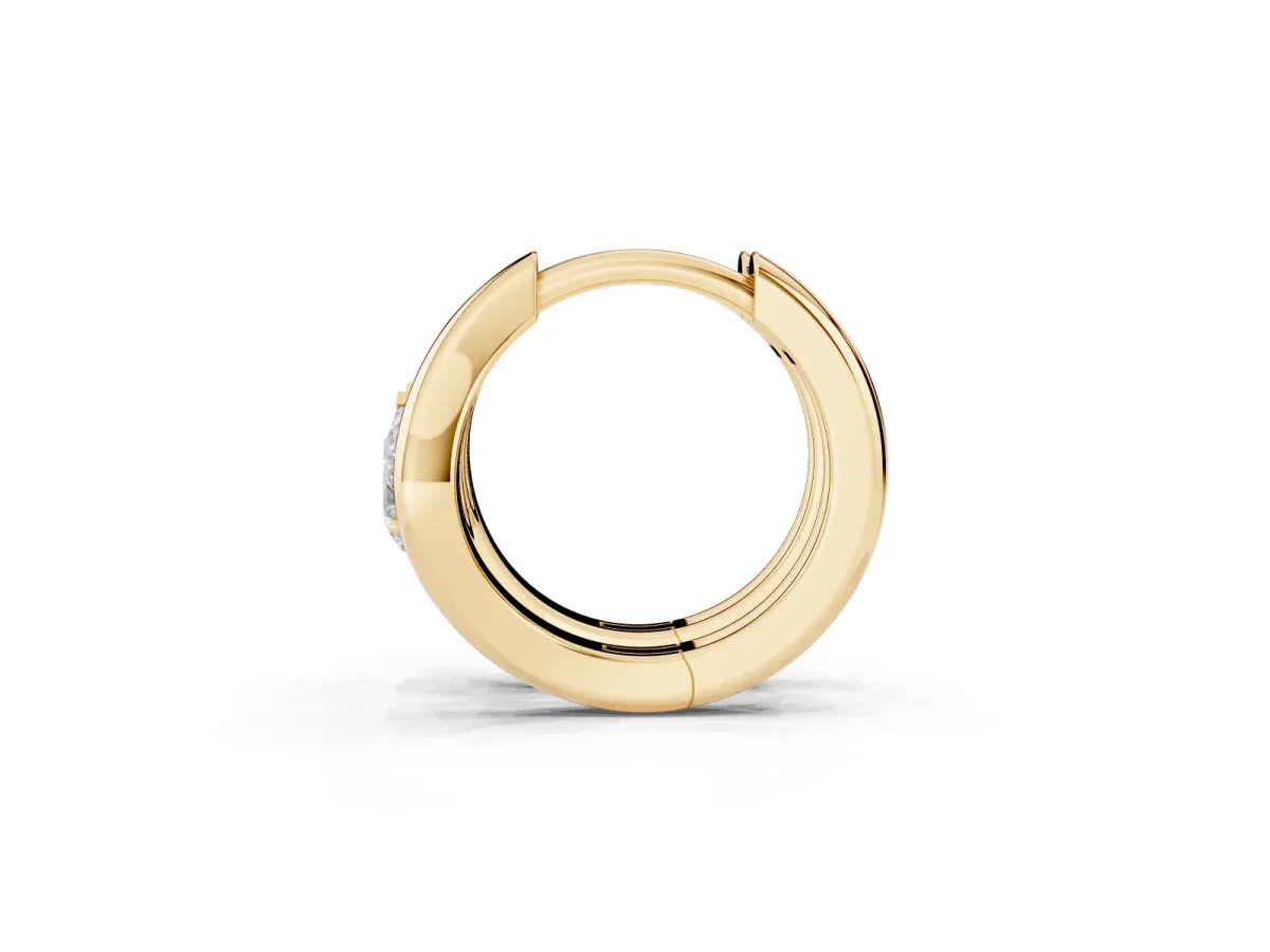 Pear Diamond Silhouette Hoop Earrings Yellow gold