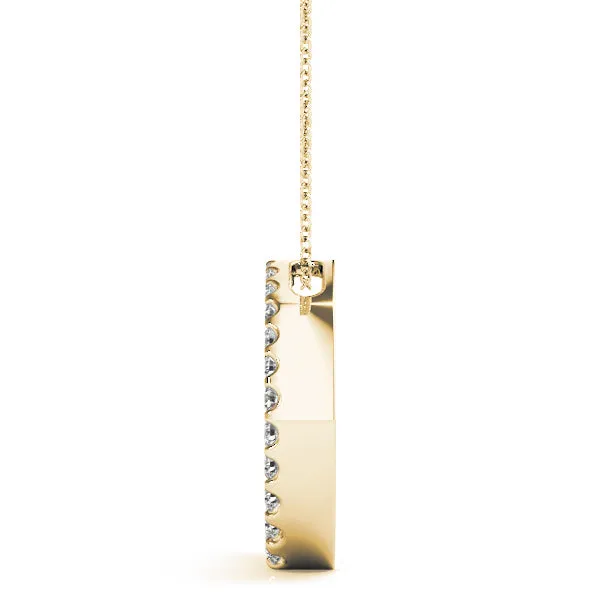 Pavé Round Diamond Half-Hoop Pendant Yellow gold