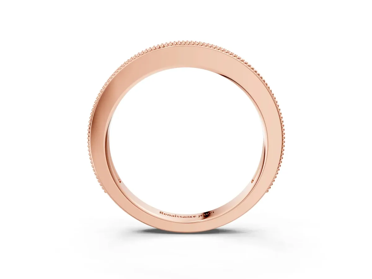 Round Diamond Pavé Eternity Band with Milgrain Edge Rose gold
