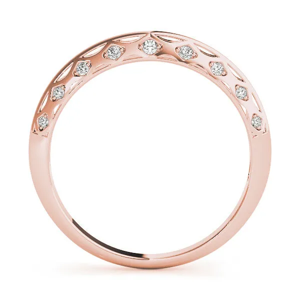 Marquise Diamond Openwork Band with Pave Setting Rose gold