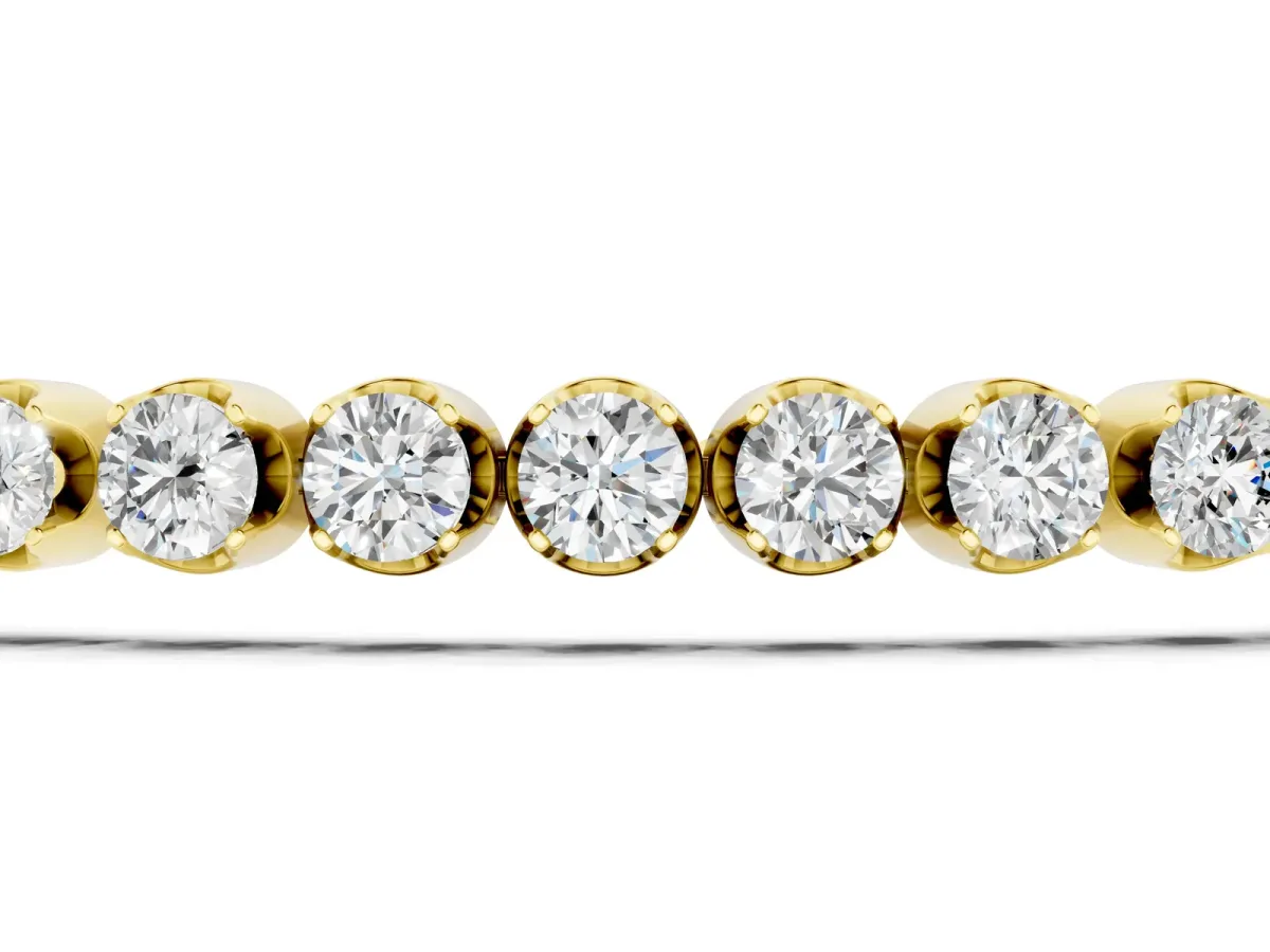 Round Diamond Bezel-Set Tennis Bracelet Yellow gold
