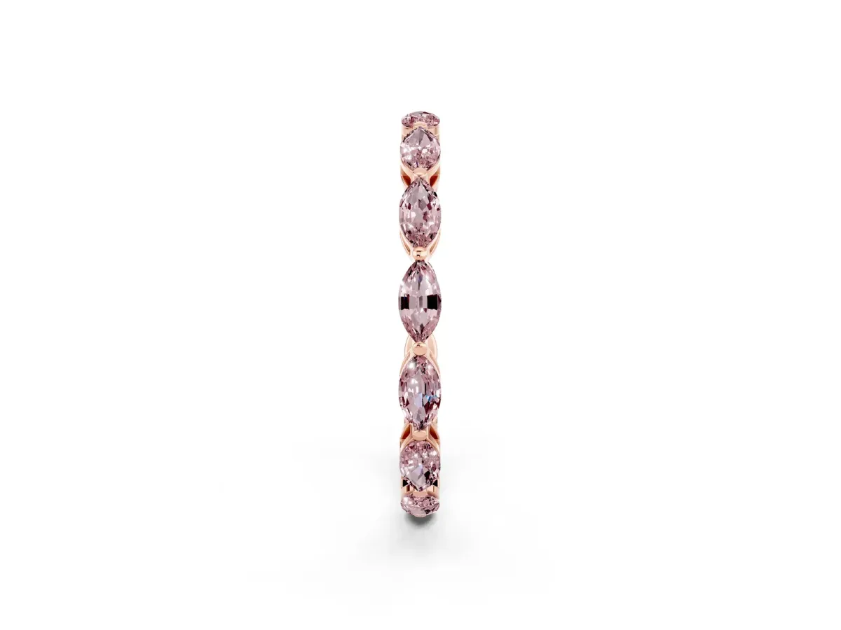 Marquise Morganite Eternity Band with U-Prong Setting Rose gold