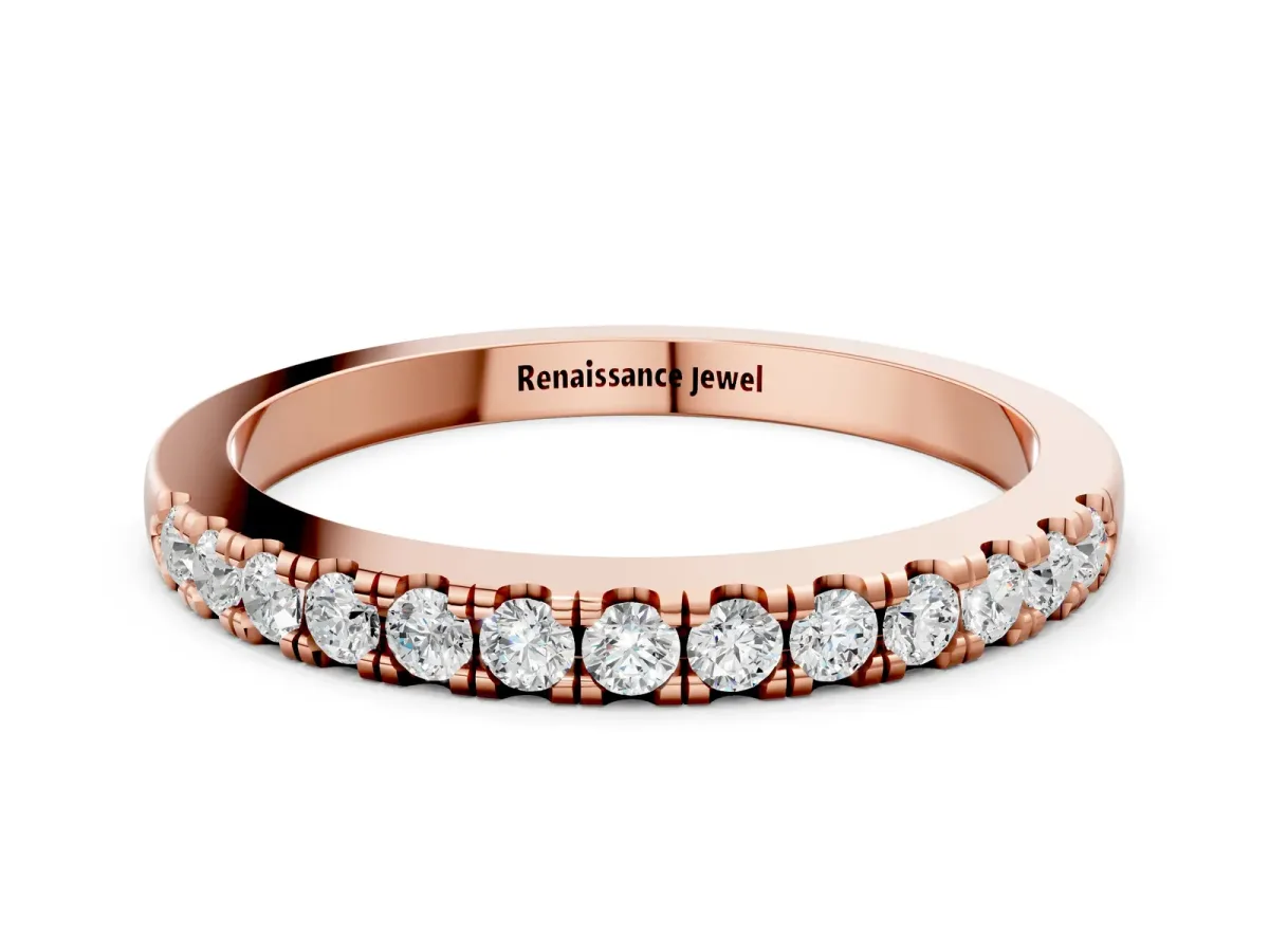 Round Diamond Pavé Eternity Band Rose gold