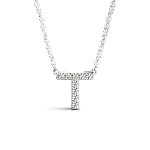 Pavé Round Diamond Prong Set Pendant Silver