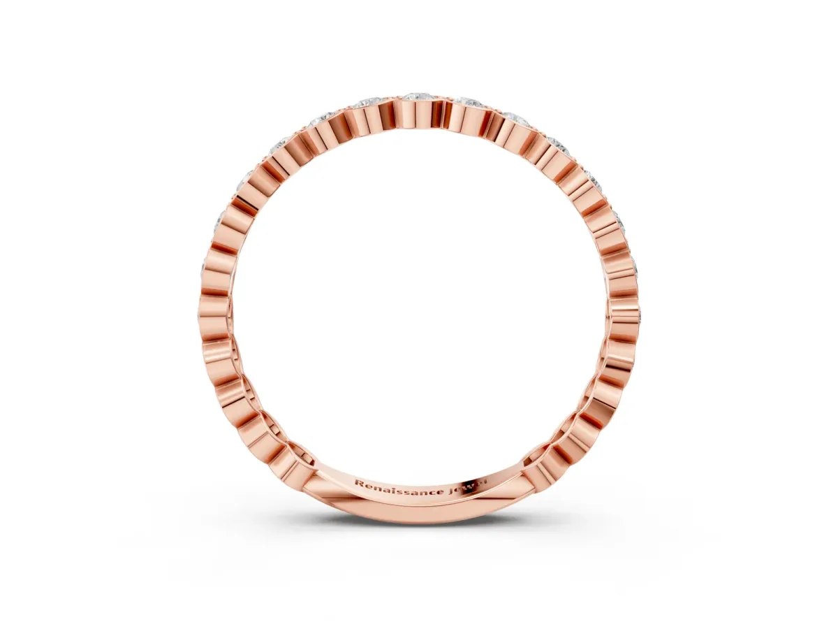 Round Diamond Bezel Set Eternity Band Rose gold