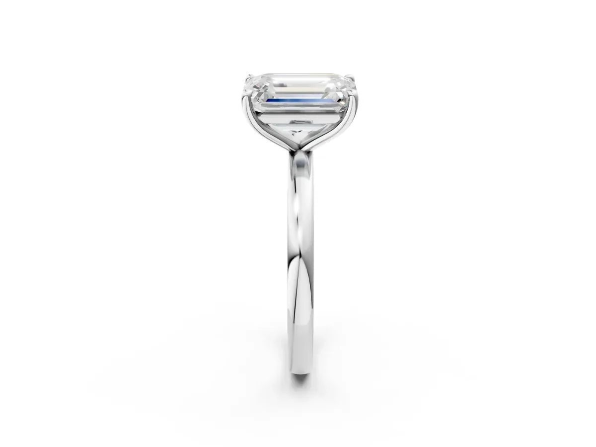 Fancy Pink Heart Cut and Emerald Cut Toi Moi Ring with Prong Setting White gold