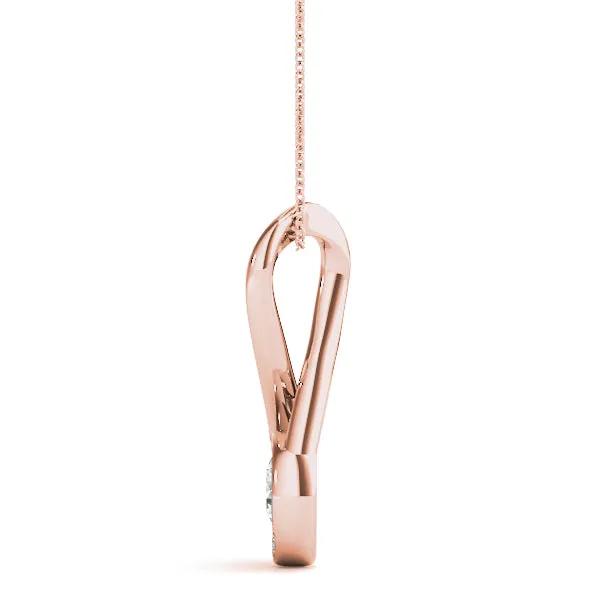 Infinity Pavé Round Diamond Bezel Pendant Rose gold