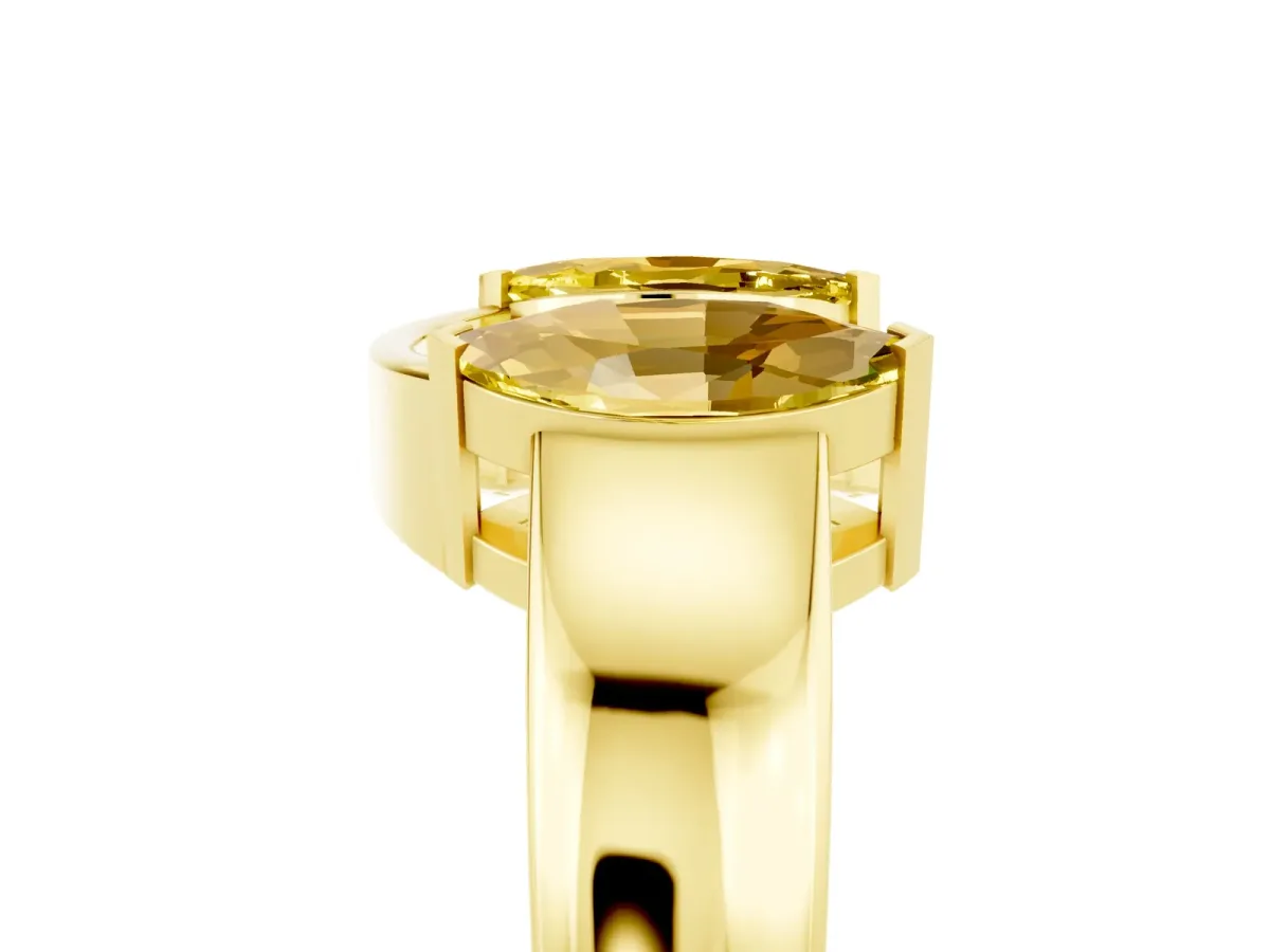 Marquise Yellow Sapphire Open Band Ring with Tension Setting Yellow gold
