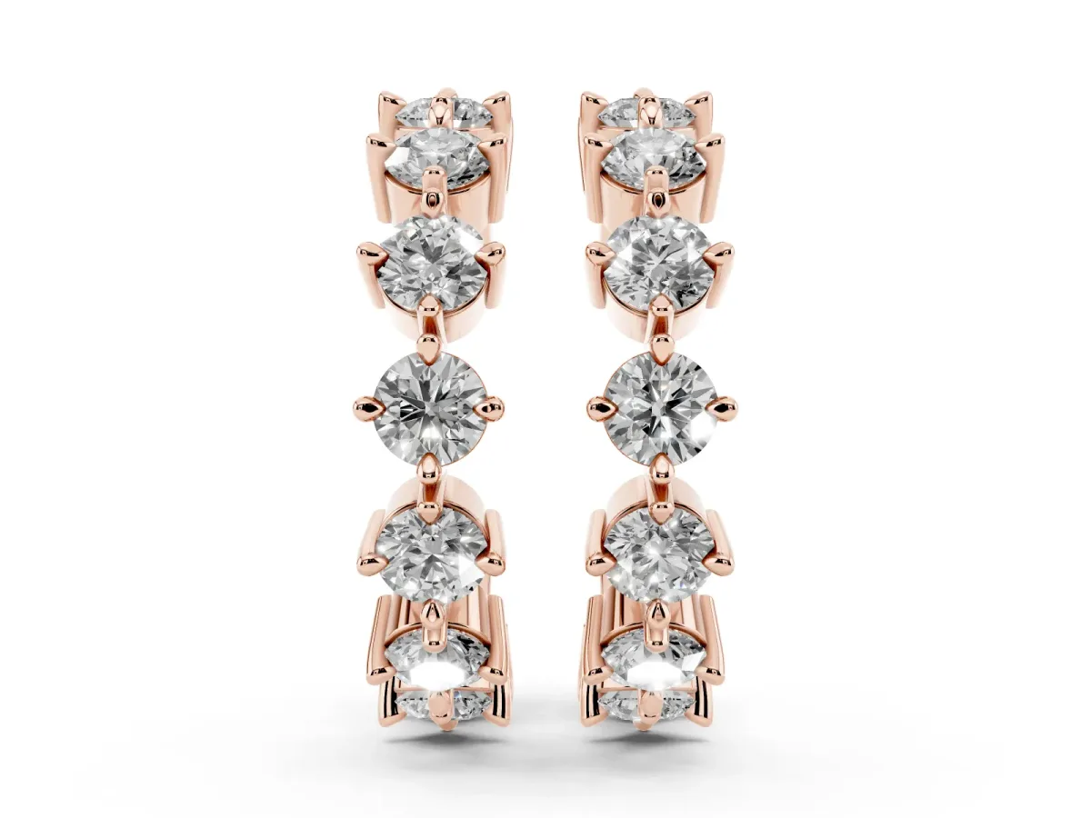 Round Diamond Starlight Ear Cuff Rose gold