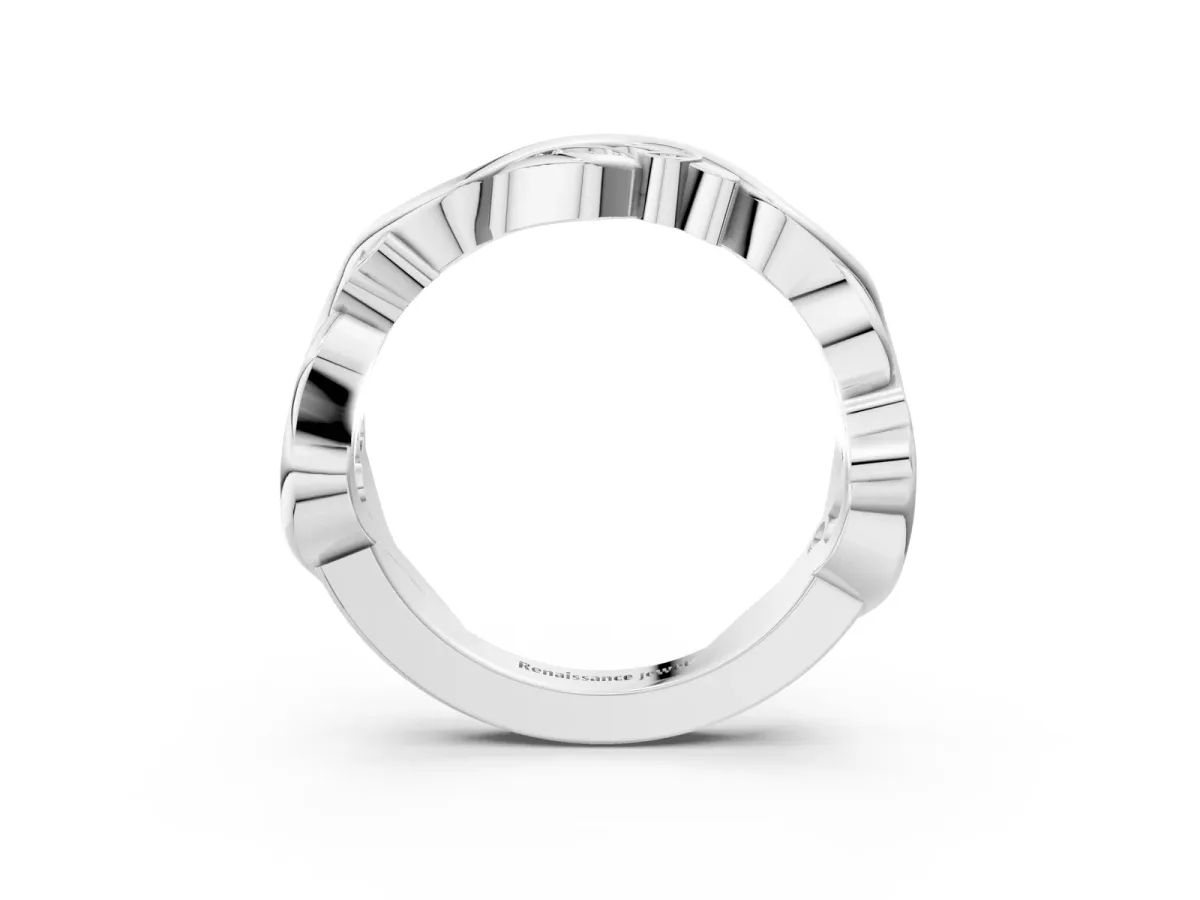 Marquise Diamond Vine Eternity Band with Bezel Setting White gold