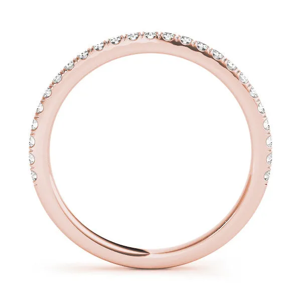 Round Cut Diamond Pavé Eternity Band with Shared Prong Setting Rose gold