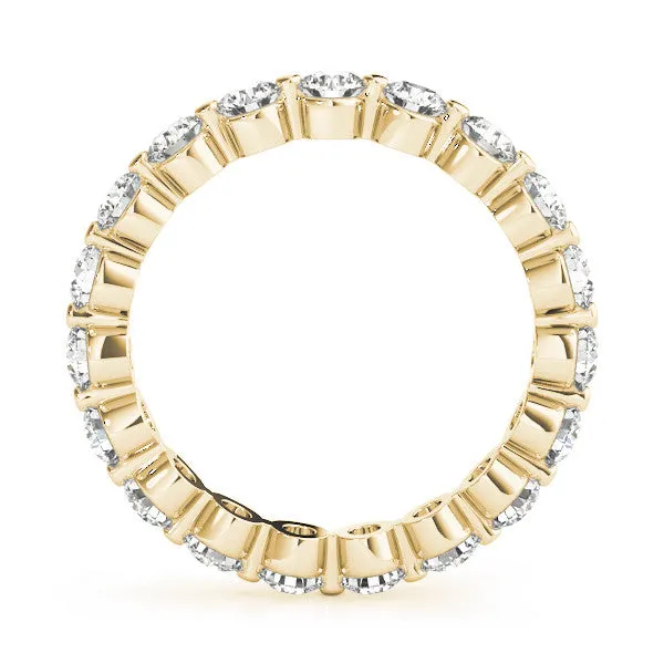 Round Diamond Eternity Band with Scalloped Prong Setting Yellow gold